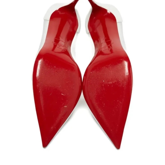 Christian Louboutin White Heels with Transparent Panels - Picture 3 of 6